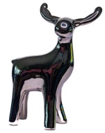 RENIFER FIGURKA LUSTRZANA 19x15 cm DEKORACJA Ozdoba CERAMIKA do dekoracji