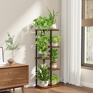 Stojak na rośliny 5-poziomowy – metalowy, narożny, do wnętrz i ogrodu