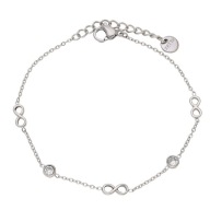 86906 Bransoletka srebrna stal chirurgiczna 16,5+3 CM 4 MM nieskończoności