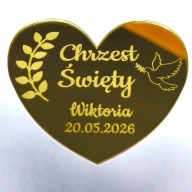 CHRZEST ŚWIETY MAGNES PODZIEKOWANIE złote lustro grawer