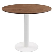 LUGANO STOLIK OKRĄGŁY | Brązowy Blat | Metalowa Postawa