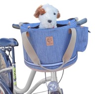Koszyk na rower jeansowy fotelik transporter dla psa + wiosenny na zakupy