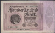 Banknot Niemcy 100000 Marek 1923 ser. G stan dobry