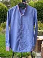 4 Koszula Rioz jasnoniebieska delikatny melanż wstawki róż rozmiar L