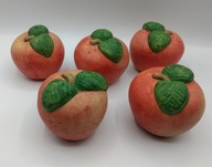 5 ceramicznych vintage jabłek - są jak prawdziwe - kolekcjonerskie