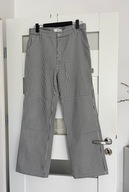 Mango jeansy w paski białe granat spodnie cargo