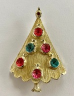 VINTAGE ŚWIĄTECZNA BROSZKA CHOINKA B.J. PREZENT