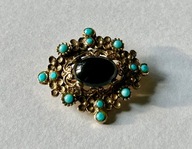 Piękna broszka - biżuteria kostiumowa vintage w stylu wiktoriańskim