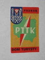 DOM TURYSTY PTTK POZNAŃ naklejka z PRL lata 70-te