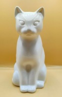 śliczny KOT biały kotek z porcelany VINTAGE - ładny pyszczek - DUŻY 20 cm