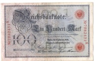 100 Marek 1908 A79 Wilhelm II Reichsbanknote