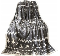 Duży XXL Koc narzuta JEMIDI ciepły i przytulny 180 cm x 220 cm szary