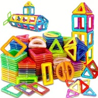 KLOCKI MAGNETYCZNE 3D MAGNETIC EDUKACYJNE NEODYMOWE PANELE DLA DZIECI 136EL