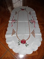 Duzy owalny bieżnik z aplikacja na boże narodzenie - 49 cm x 95 cm