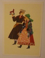 KRAKÓW. Stary, zimowy strój ludowy z regionu krakowskiego, 1970 rok