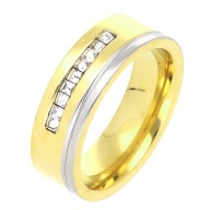 54733 Pierścionek stal chirurgiczna średnica 16 mm obrączka z cyrkoniami