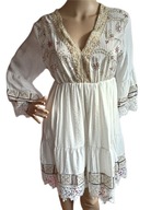 Sukienka na komunie chrzciny boho biała r.uniwersalny