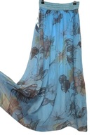 romantyczna włoska długa SPÓDNICA jedwabna w kwiaty 36/38