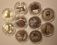 BAJKI - BAŚNIE BRACI GRIMM - ZESTAW 10 SZTUK + 6 CERTYFIKATÓW + ETUI