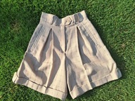 Spodenki szorty damskie vintage Baccara beż, S/36, pas 65, dł.50, BDB
