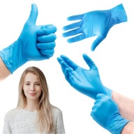 RĘKAWICZKI NITRYLOWE MOCNE JEDNORAZOWE GUMOWE NIEBIESKIE 100 SZT M