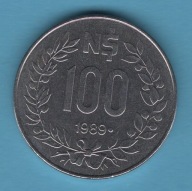 (1UR25) Urugwaj 100 nowych peso, 1989