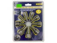 KLUCZE NASADOWE NA WKRĘTARKĘ HEX ZESTAW 9 SZT. 5-13 mm