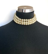 VINTAGE NASZYJNIK PEREŁKI STÓJKA CHOKER LATA 50, NIESPOTYKANY