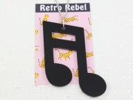 wisiorek duża NUTKA vintage retro 90s muzyczny czarna RR02