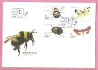 Portugalia 1984 Azory, FDC st.Porto, owady, trzmiel, motyl, żuk, ćma