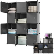 SZAFA / REGAŁ NA OBUWIE I ODZIEŻ POJEMNA GARDEROBA MODUŁOWA 12-CZĘŚCIOWA