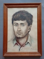 Portret mężczyzny akwarela polski sygnowany