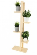 Drewniany kwietnik / stojak z półkami naturalne drewno 100 cm