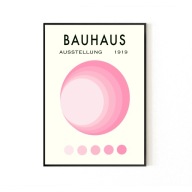 PLAKAT Bauhaus różowy nowoczesny vintage retro minimalizm plakaty na ścianę