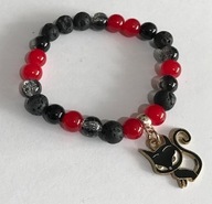 Bransoletka na gumce handmade kotek 15cm rękodzieło