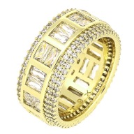 79722 Pierścionek pozłacany 14K średnica 22 mm obrączka z cyrkoniami