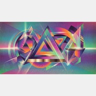 Nowoczesna abstrakcja trójkąty retro bryły obraz na płótnie 55x100 do salon