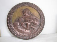 PLAKIETA MIEDZIANA MATKA BOŻA KARMIĄCA ŚREDN 29 CM