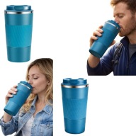 KUBEK TERMNICZNY CZARNY 510 ML STAL NIERDZEWNA TERMOS NIEBIESKI