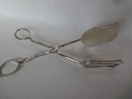 ozdobne platerowane szczypce do ciasta, zakąsek