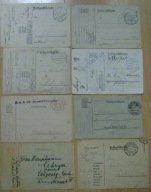 FELDPOSTKARTE POCZTA POLOWA - 1 wojna światowa -8 kart -lata 1915-1918