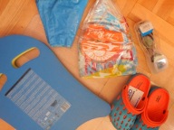 Okulary deska buty piłka koło pływanie basen 3-6 lat 5 sztuki