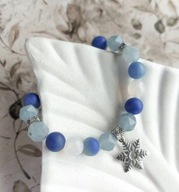 Bransoletka z płatkiem śniegu, zimowy motyw, prezent na Święta dla kobiety