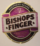 ETYKIETA - BISHOPS "FINGER" KENTISH - SHEPHERD NEAME - STRONG ALE