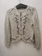 CAMOMILLE SWETER R.M\L \42 CARDIGAN SWETR ORYGINALNY WEŁNIANY HAFT