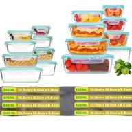 POJEMNIKI SZKLANE NA ŻYWNOŚĆ 8SZT LUNCHBOX ZESTAW DO PIEKARNIKA AIRFRYER