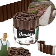 Obrzeże Trawnikowe ogrodowe Faliste płotek do ogrodu Brązowe 9M 20CM BRADAS