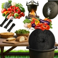 KOCIOŁEK ŻELIWNY EMALIOWANY 10L WĘGIERSKI MYŚLIWSKI GARNEK NA PIECZONKI