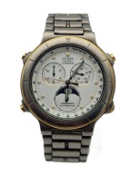 TYTANOWY MĘSKI NARĘCZNY ZEGAREK CITIZEN CHRONOGRAPH LATA 90TE - JEDYNY TAKI
