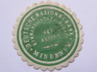 Minden i/W. - Narodowy Bank Komandytowy - Akcyjny - zalepka